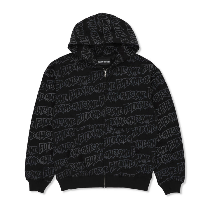 AOP Stamp Zipped Hoodie