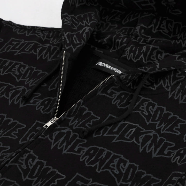 AOP Stamp Zipped Hoodie