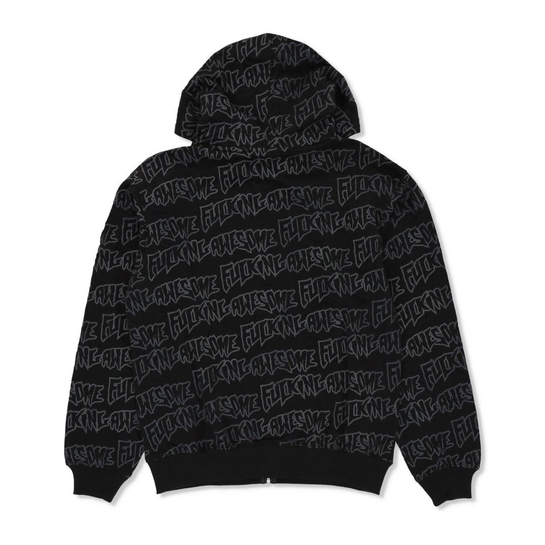 AOP Stamp Zipped Hoodie