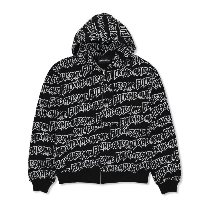 AOP Stamp Zipped Hoodie