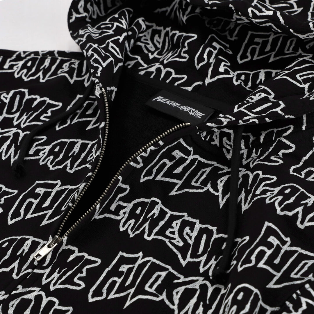 AOP Stamp Zipped Hoodie