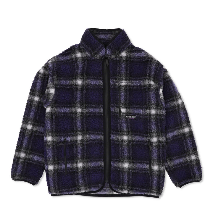 Shadow Plaid Sherpa Jacket