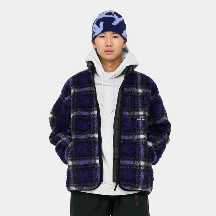 Shadow Plaid Sherpa Jacket